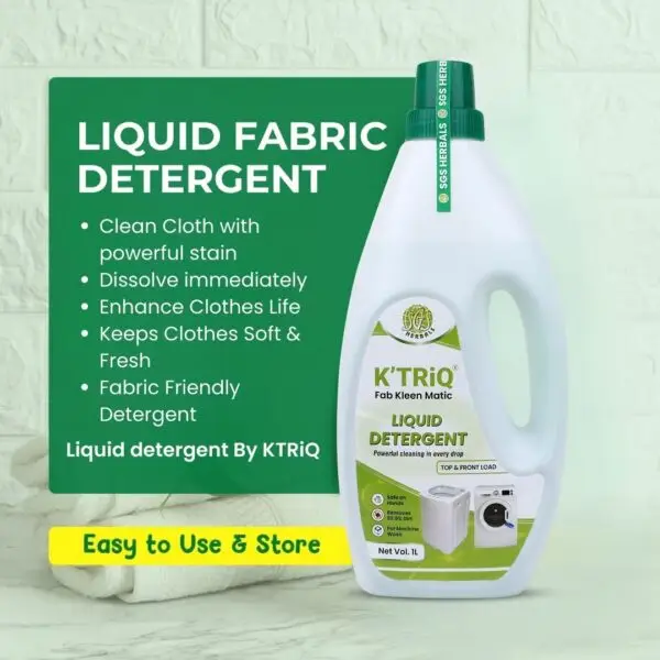 Fab Kleen Matic Liquid Detergent 1 L-Compatible with (Top load/Front load) - Image 4