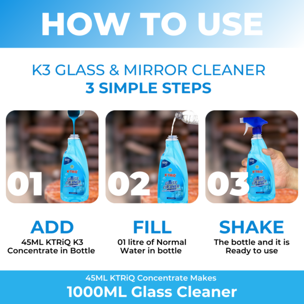 Concentrated Glass Cleaner Suitable For All Type Of Glass Surfaces (1 Litre) - Image 5