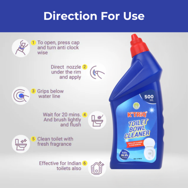Heavy Duty Toilet Bowl Cleaner 500 ML (Pack of 2) - Image 3
