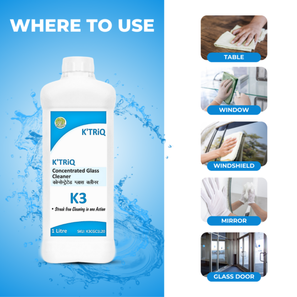 Concentrated Glass Cleaner Suitable For All Type Of Glass Surfaces (1 Litre) - Image 3